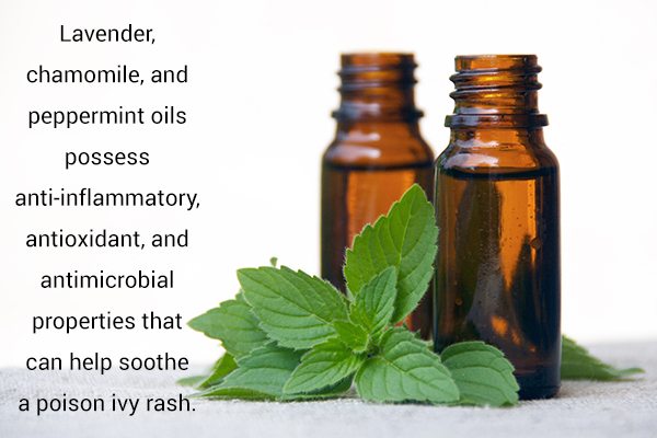 using essential oils can help soothe poison ivy rashes