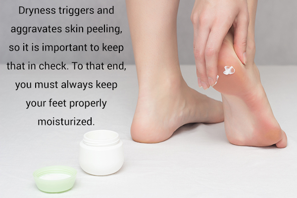 keep your feet properly moisturized to prevent peeling skin on feet