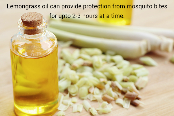 lemongrass oil can help provide protection against mosquitoes