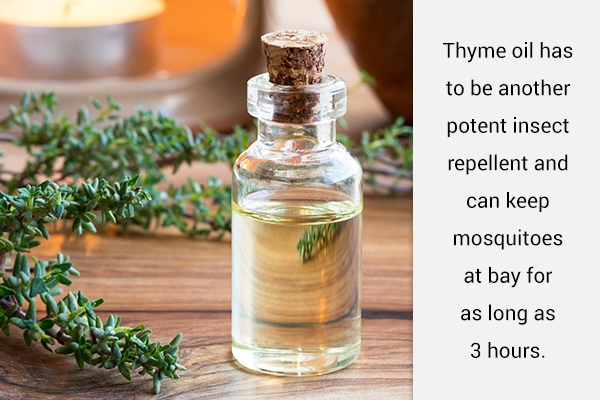 thyme oil can be used to keep mosquitoes at bay
