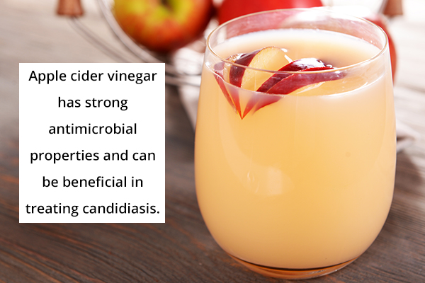 apple cider vinegar usage can help manage candidiasis