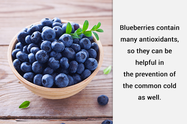 blueberries can help prevent common cold and relieve its symptoms