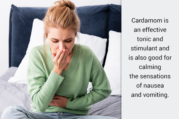 cardamom helps manage nausea, sore throat, and vomiting naturally
