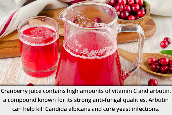 consuming cranberry juice can help manage candida overgrowth