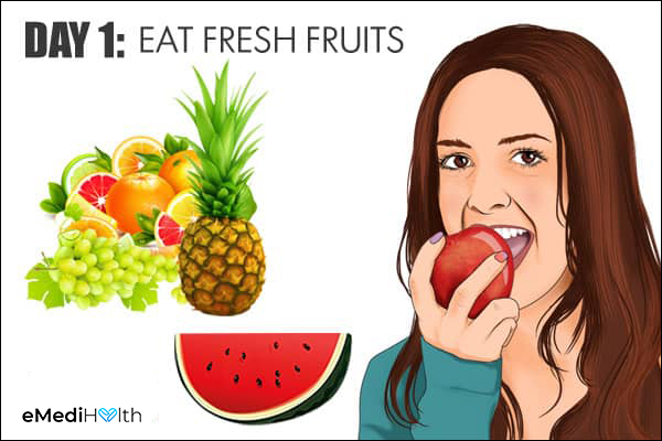 eat fresh fruits on day 1 of the GM diet