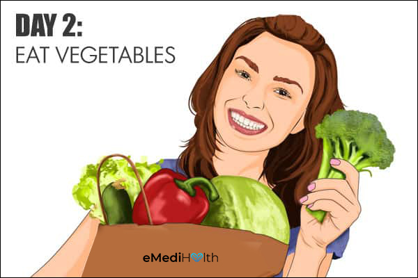 consume vegetables on day 2 of the GM diet