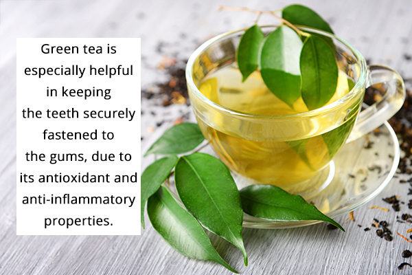 drink green tea to help soothe pain associated with receding gums