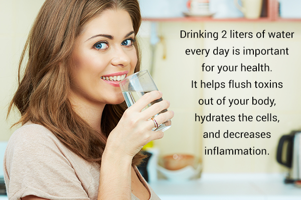 drinking adequate levels of water can help avoid inflammation