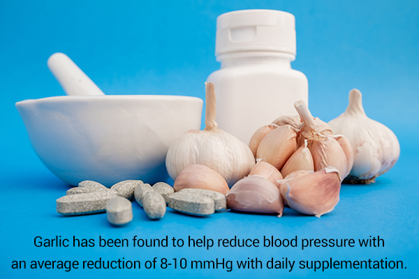 garlic is an herb beneficial in reducing high blood pressure