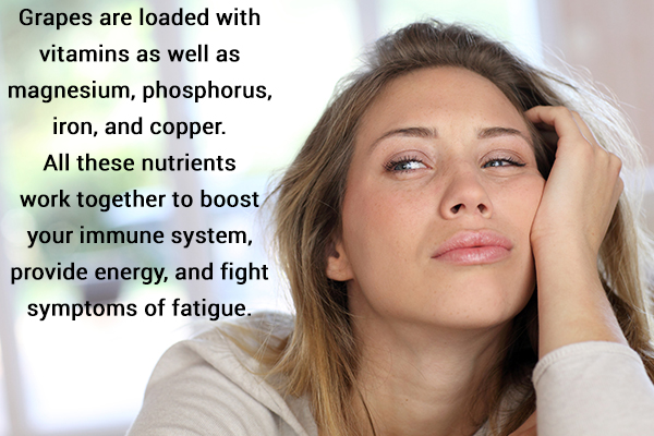 consuming grapes can help deal with fatigue