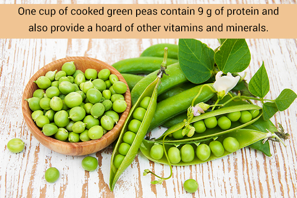 green peas are good protein-rich sources for vegans