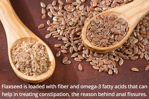 eat flaxseeds to treat constipation, viz reason behind anal fissure