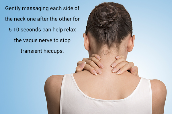 massaging your neck can help stop transient hiccups
