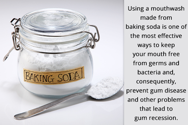 use baking soda as a mouthwash to treat receding gums