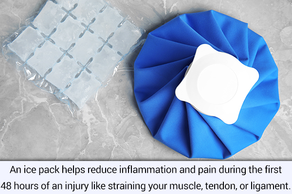 applying an ice pack to affected area works as a natural pain reliever