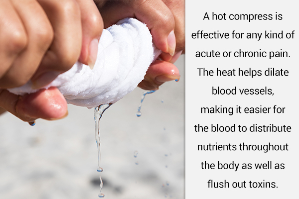hot compress can work as a stimulant to increase blood flow