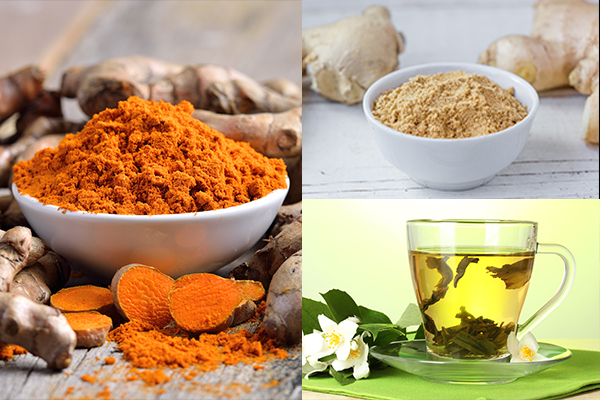 consuming turmeric, ginger, or green tea can help reduce inflammation