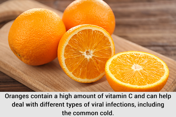 consuming oranges during common cold can help speed up recovery