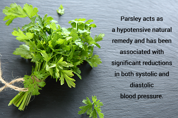 parsley is an herb which can help reduce high blood pressure
