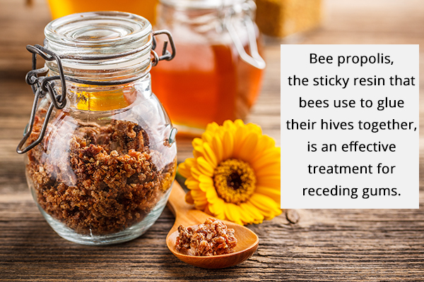 try rinsing your mouth with bee propolis to manage gum recession