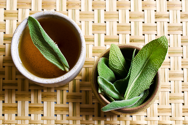 a sage tea soak can be used to manage sweaty palms and feet
