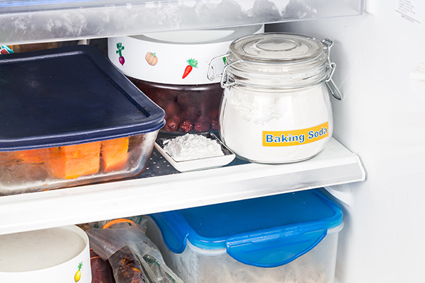 baking soda can be used to keep the refrigerator smelling fresh and odorless