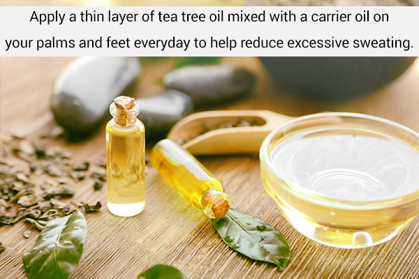tea tree oil application can help reduce excess sweating