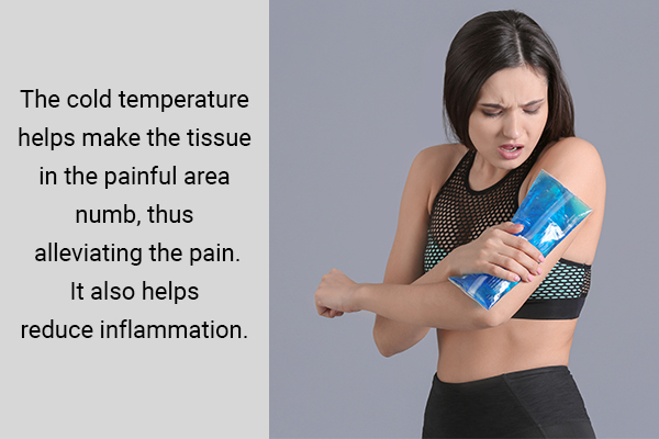 applying a cold compress can reduce arm pain