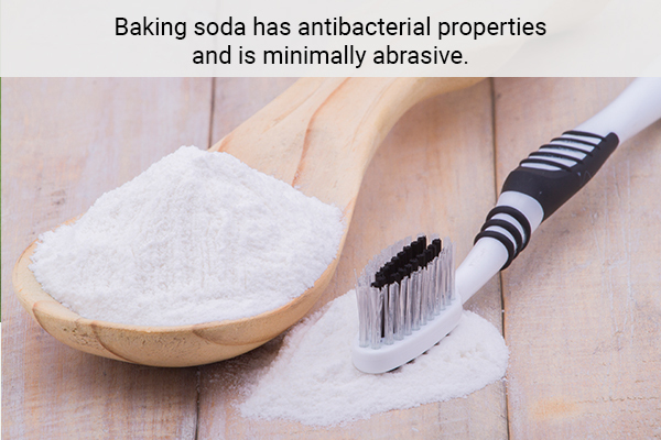 baking soda is abrasive in nature and can be used as a toothpaste