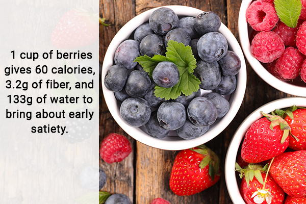 berries are low calorie food option that helps bring early satiety