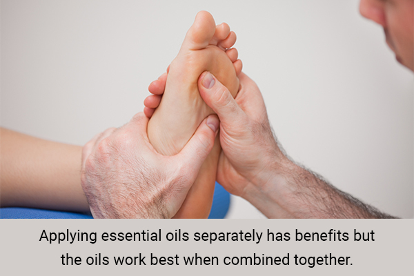 blended massage therapy using essential oils to reduce swelling