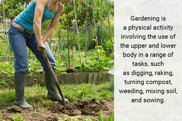 gardening being a physical activity burns a moderate amount of calories