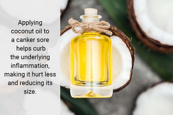 apply coconut oil to the canker sore to facilitate healing