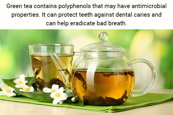 green tea can help eliminate bad breath and preserve oral health