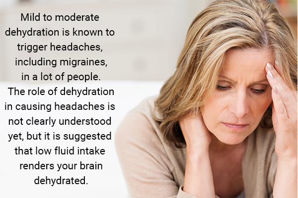 headaches and migraines could indicate lack of water intake
