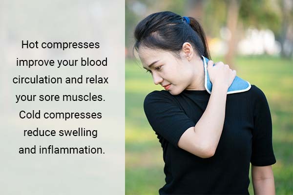 applying hot and cold compress can aid in relief from cervical spondylosis