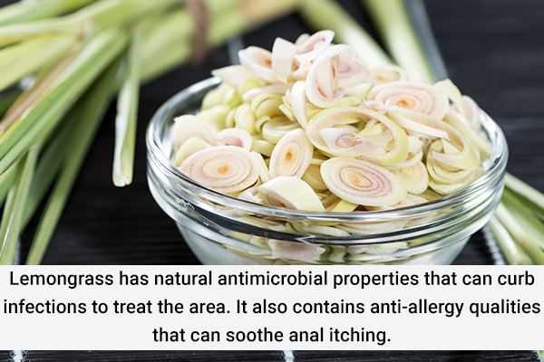 using lemongrass can help subside anal itching
