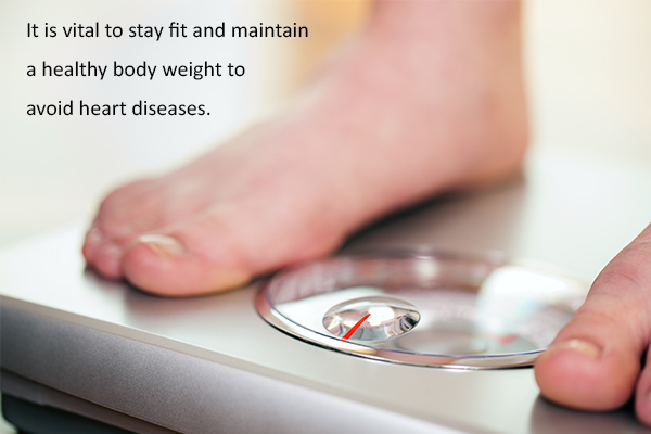 try to maintain a healthy body weight to avoid heart diseases