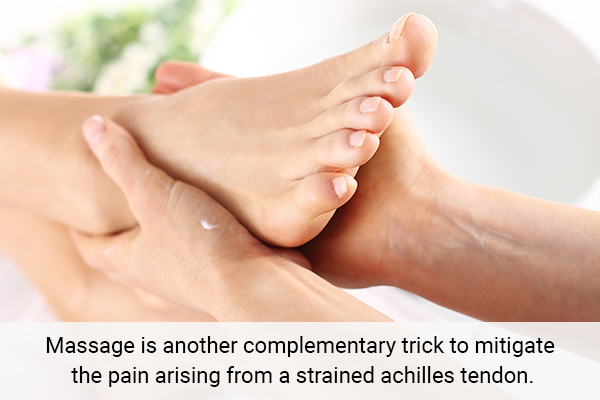 massaging the foot can help assist in relief from Achilles tendinitis