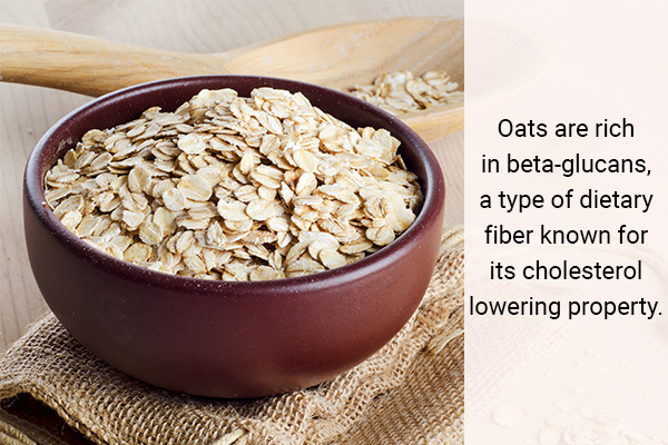 consuming oats can help lower cholesterol and clean your arteries