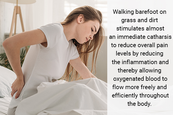 walking barefoot on grass can help relieve pain and inflammation in feet