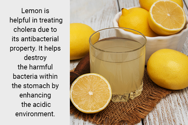sip on some lemon water to help in recovery from cholera