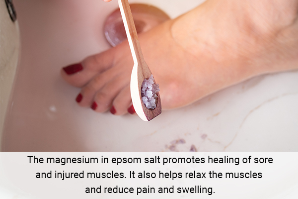 soaking your feet in Epsom salt water can aid in relief from Achilles tendinitis