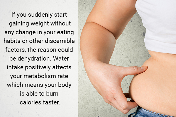 sudden weight gain can be a sign that your body lacks water