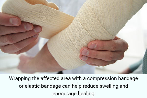 wrapping the affected area can help reduce arm pain