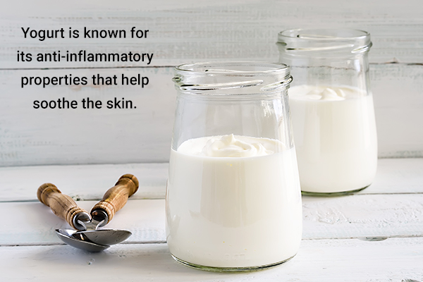 consuming yogurt can help soothe any skin irritation