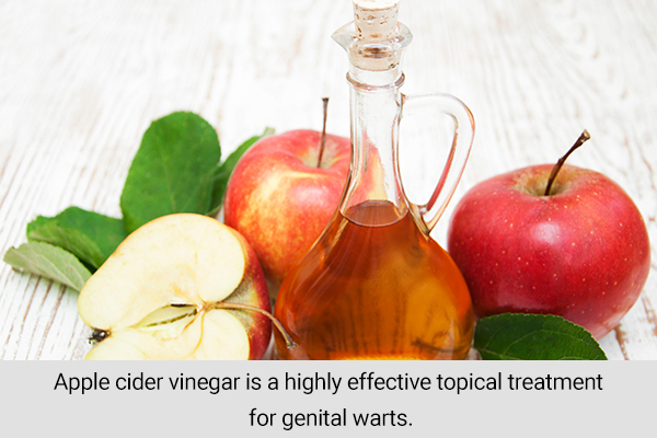apple cider vinegar usage can help treat and manage genital warts
