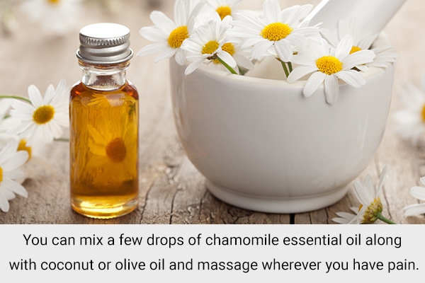 chamomile usage can help ease and relax your tense muscles