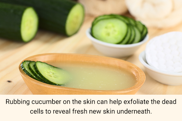 rubbing cucumber slices can help brighten dark spots on thighs