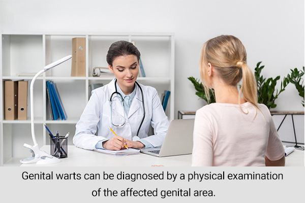 how are genital warts diagnosed?